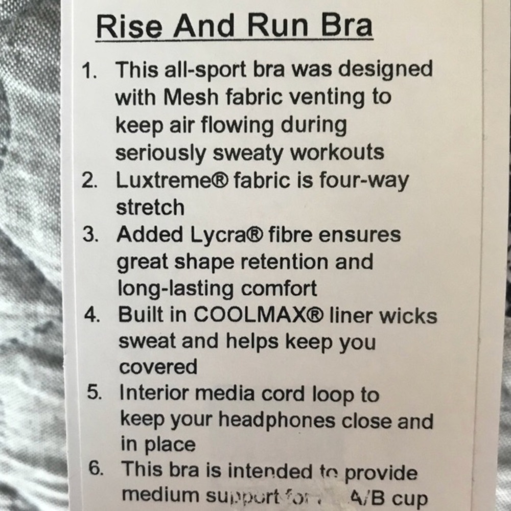 LULULEMON 🍋 Rise and Run Bra LIKE NEW Size 8 - Picture 5 of 7